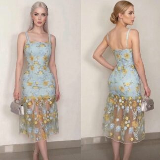 Vestido Celeste Floral